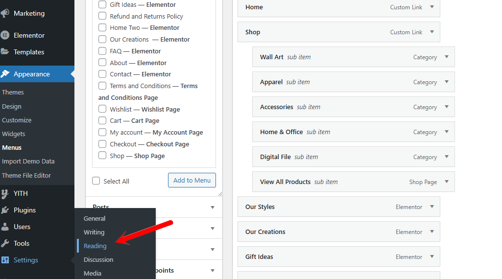 home page